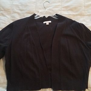 Black crop short sleeve Cardigan
